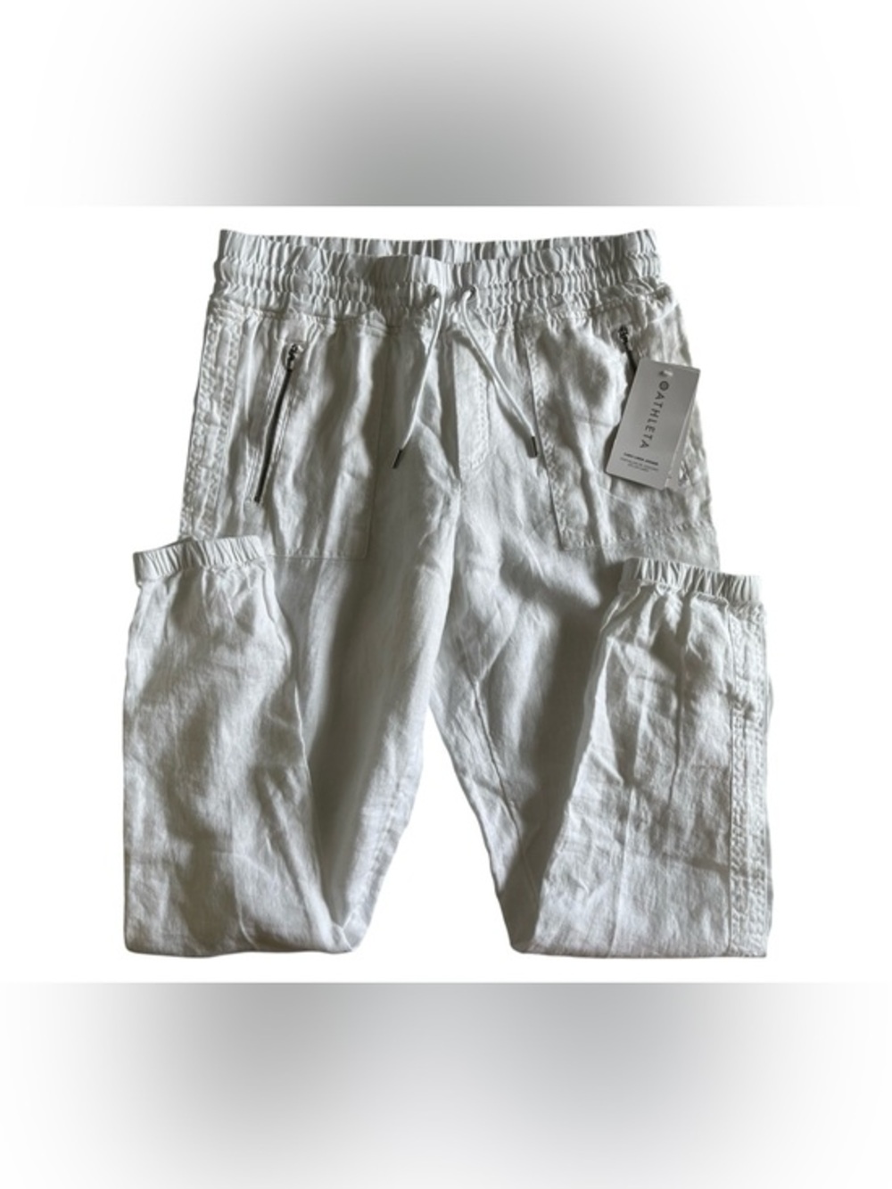 NWT Athleta White Cabo Linen Joggers-Tall
